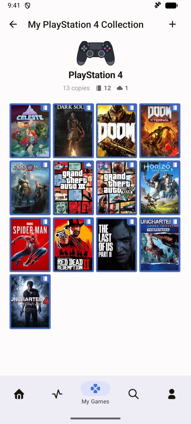 A PlayStation 4 collection with physical and digital copies